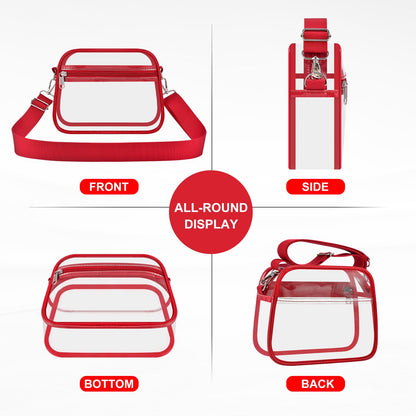Clear Bag for Stadium Events Clear Sports Fan Handbags Purses with Adjustbale Strap for Concerts Festivals Game Day