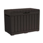 Keter Kentwood 50 Gallon Resin Deck Box-Organization and Storage for Patio Cushions, Throw Pillows and Garden Tools, Dark Grey