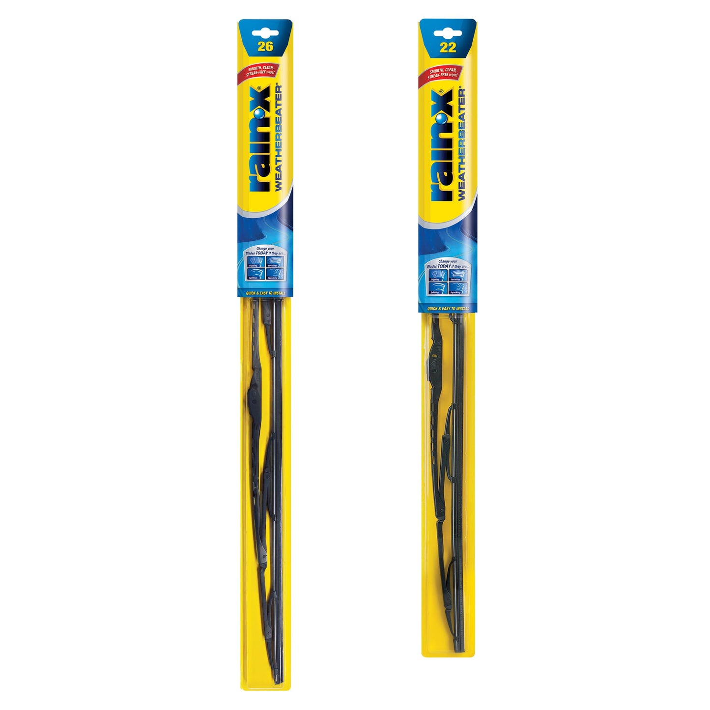 Rain-X 820149 WeatherBeater Wiper Blades, 22" Windshield Wipers (Pack of 2), Automotive Replacement Windshield Wiper Blades That Meet Or Exceed OEM Quality And Durability