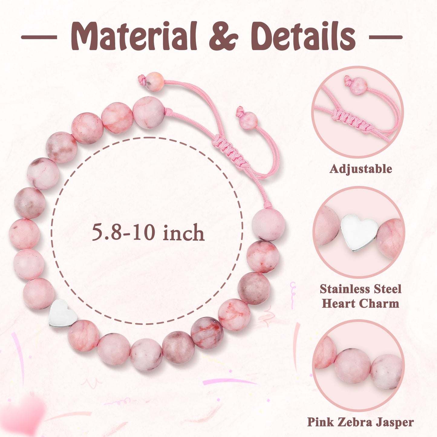 Sereney 5 Jahre altes Mädchen Geburtstagsgeschenkideen, verstellbares rosa-weißes Perlenarmband als Fünf-Jahres-5-Jahre-altes 5. Geburtstagsgeschenk für Teenager-Mädchen, Tochter, Nichte, Enkelin