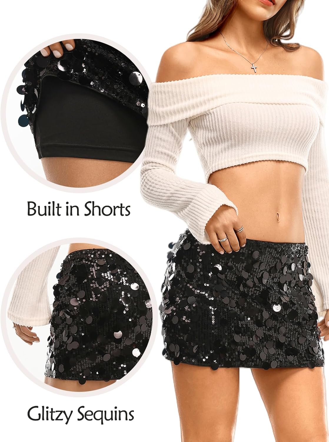 Danysu Dehnbare Mini Skorts Mid Waist Rock mit Shorts Seitenschlitz 2025 Sport Alltag Ausgeh-Outfits