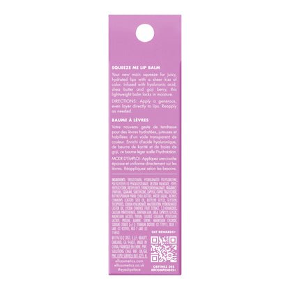 e.l.f. Squeeze Me Lippenbalsam, feuchtigkeitsspendender Lippenbalsam für einen transparenten Farbhauch, angereichert mit Hyaluronsäure, vegan & tierversuchsfrei, Erdbeere