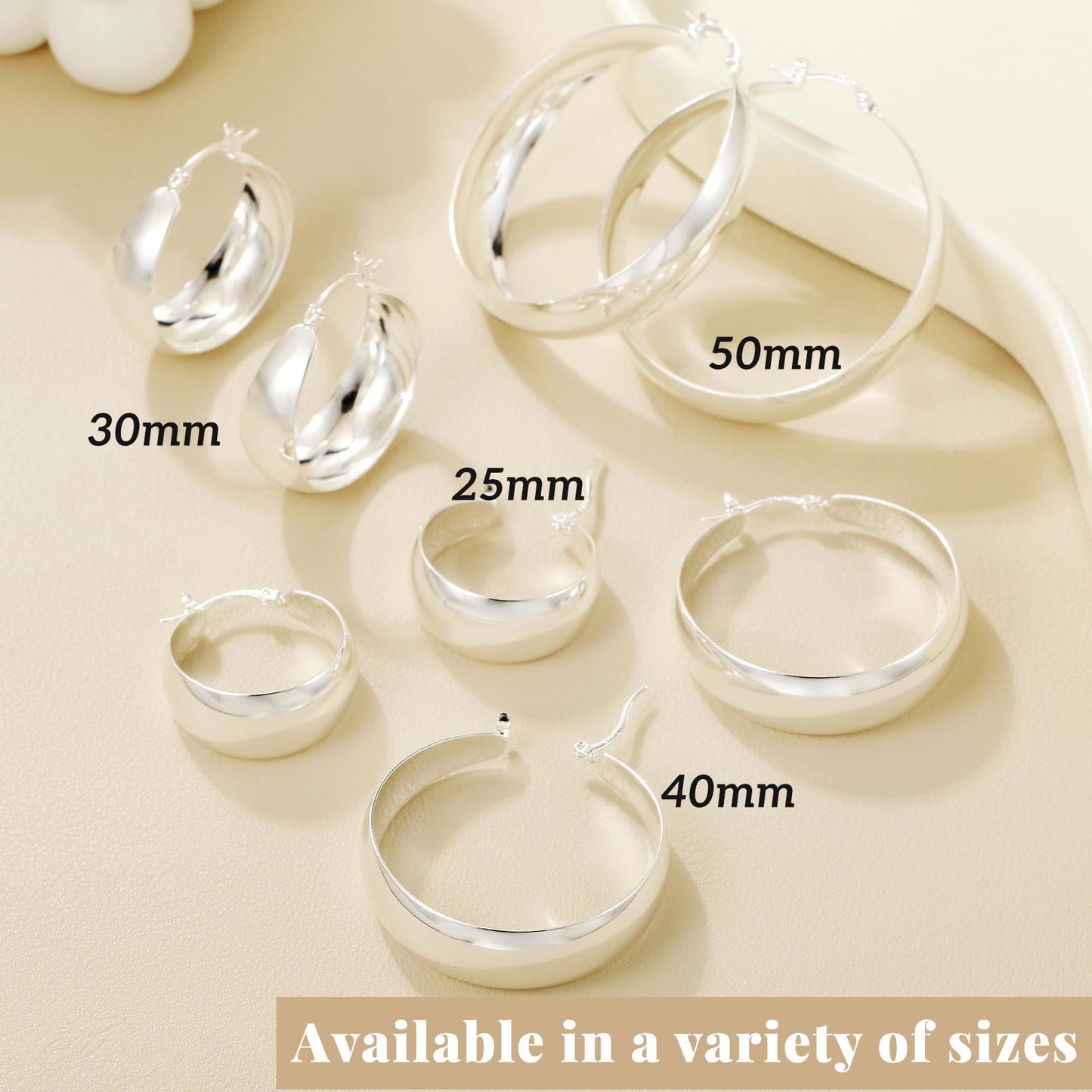 Senteria Dicke, klobige, vergoldete Creolen für Frauen, hypoallergene, 14K vergoldete Creolen, leichte, große goldene Creolen für Frauen, 30 MM