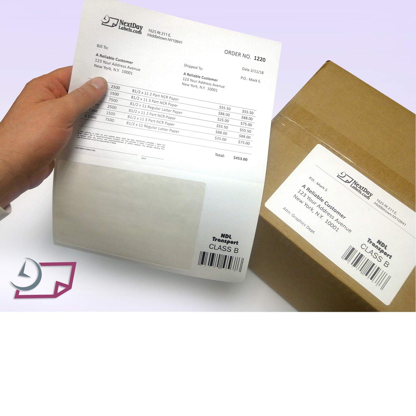 NextDayLabels - Integrated Laser Form with Label Combination (2x1 | 4 Labels | 500 Pack)