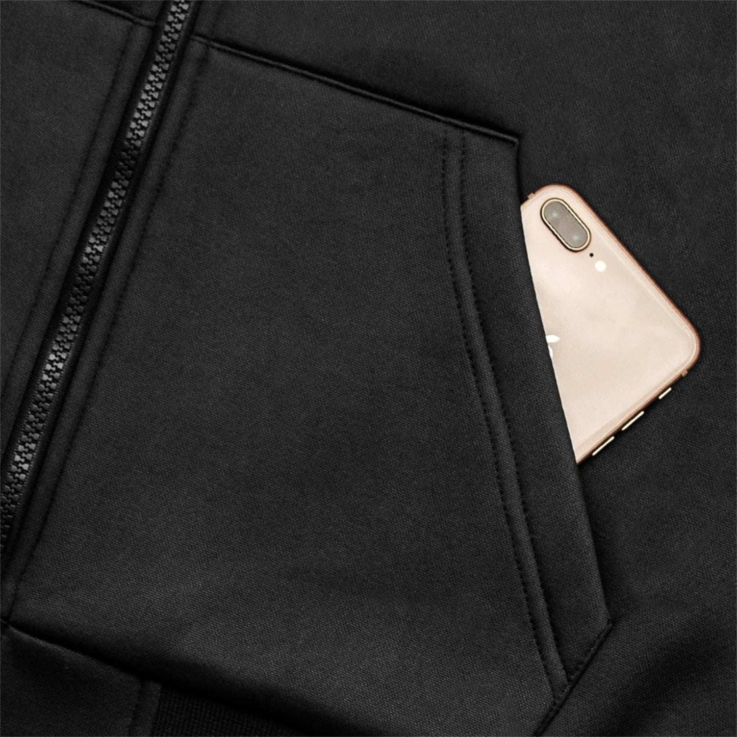 Herren-Hoodie, schweres Fleece-Futter, verdickt, warm, mit Kängurutasche für Outdoor und Freizeit