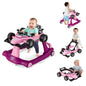BABY JOY 4-in-1 Baby Walker, Foldable Activity Walker with Adjustable Height & Speed, Music, Lights, Anti-Rollover, Toddler Push Walker, Baby Walker with Wheels for Boys Girls 6-18 Months (Pink)