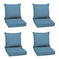Arden Outdoor Foam Deep Seat Cushions Set, 24x24, Premium High-Density Foam, Never Flattens, Weather-Proof for Patio Chair Sofa Couch, Blue Shibori Stripe