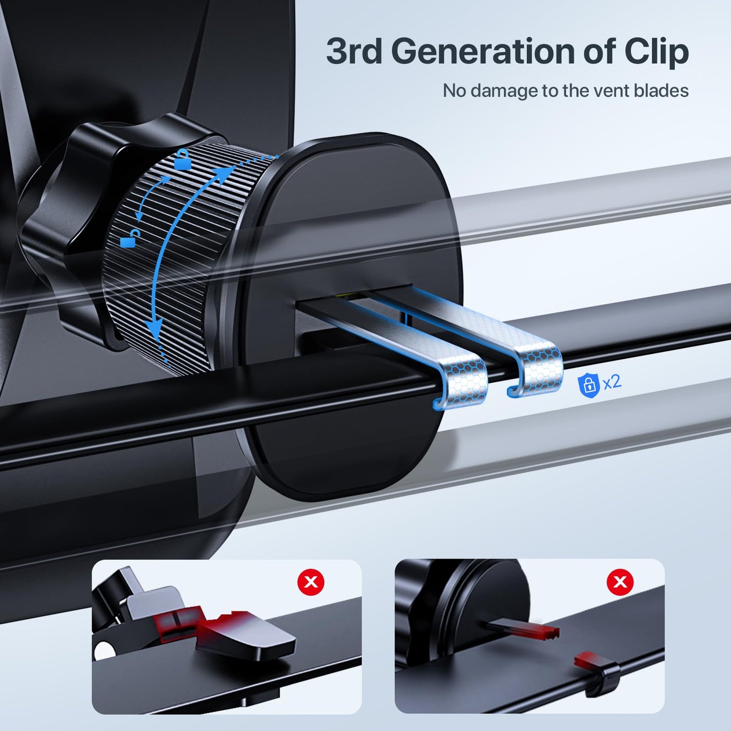 Miracase Car Phone Mount, [Upgraded Strong Military Grade Suction Cup] Long Arm Phone Holder for Car Dashboard Windshield Vent, Hands Free Cell Phone Holder Compatible with All Mobile Phones