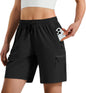 Hugut Women's Lightweight Hiking Cargo Shorts Quick Dry Athletic Shorts Camping Travel Golf Zipper Pockets Water Resistant