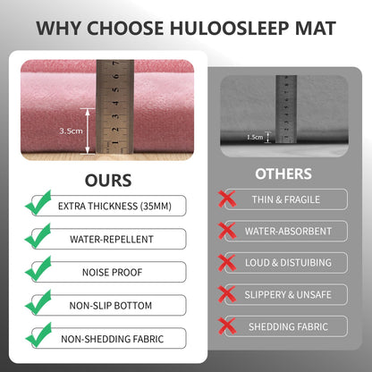Huloo Sleep Ultra Soft Baby Spielmatte für den Boden, 3,3 cm dicke Elasti-Foam 127x127 cm Laufgittermatte für Kleinkinder, rutschfeste Rückseite, sicher zum Krabbeln und für die Bauchlage, Tatami-Stil (Dunkelgrau)