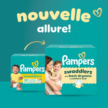 Pampers Swaddlers Windeln, Größe 0 (bis 4,5 kg), 84 Stück, Saugfähig, Hält Babys trocken und bequem, Hautverträgliche Einwegwindel