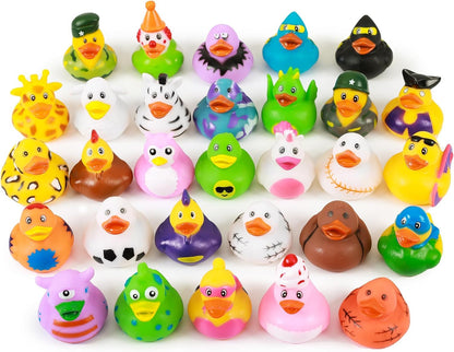 XY-WQ Rubber Duck 150 Pack for Jeeps Bath Toy Assortment - 2.3 Inch Bulk Floater Duck for Kids - Baby Showers Accessories - Party Favors, Birthdays, Bath Time, and More (50 Varieties)