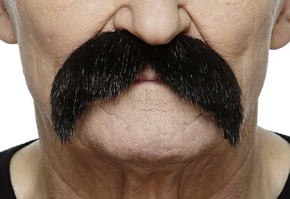 Mustaches Fake Mustache, Self Adhesive, Novelty, Walrus False Facial Hair, Black Lustrous Colors