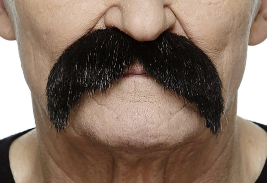 Mustaches Fake Mustache, Self Adhesive, Novelty, Walrus False Facial Hair, Black Lustrous Colors