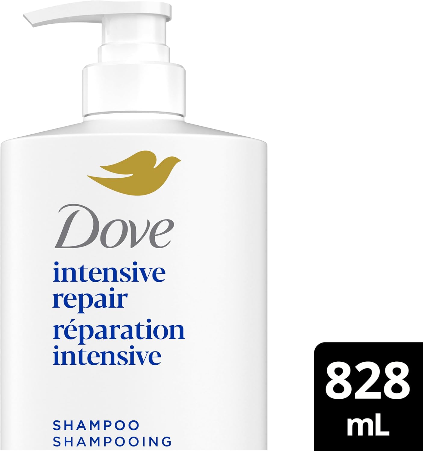 Dove Intensive Repair Shampoo für geschädigtes Haar mit flüssiger Bio-Protein-Pflege, 828 ml
