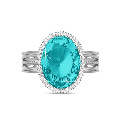 Linawe Birthstone Chunky Adjustable Rings for Women, Gold/Silver/Rose Gold Statement Rings, Imitation Diamond Fake Gemstone Crystal Cocktail Ring, Cubic Zirconia Costume Jewelry