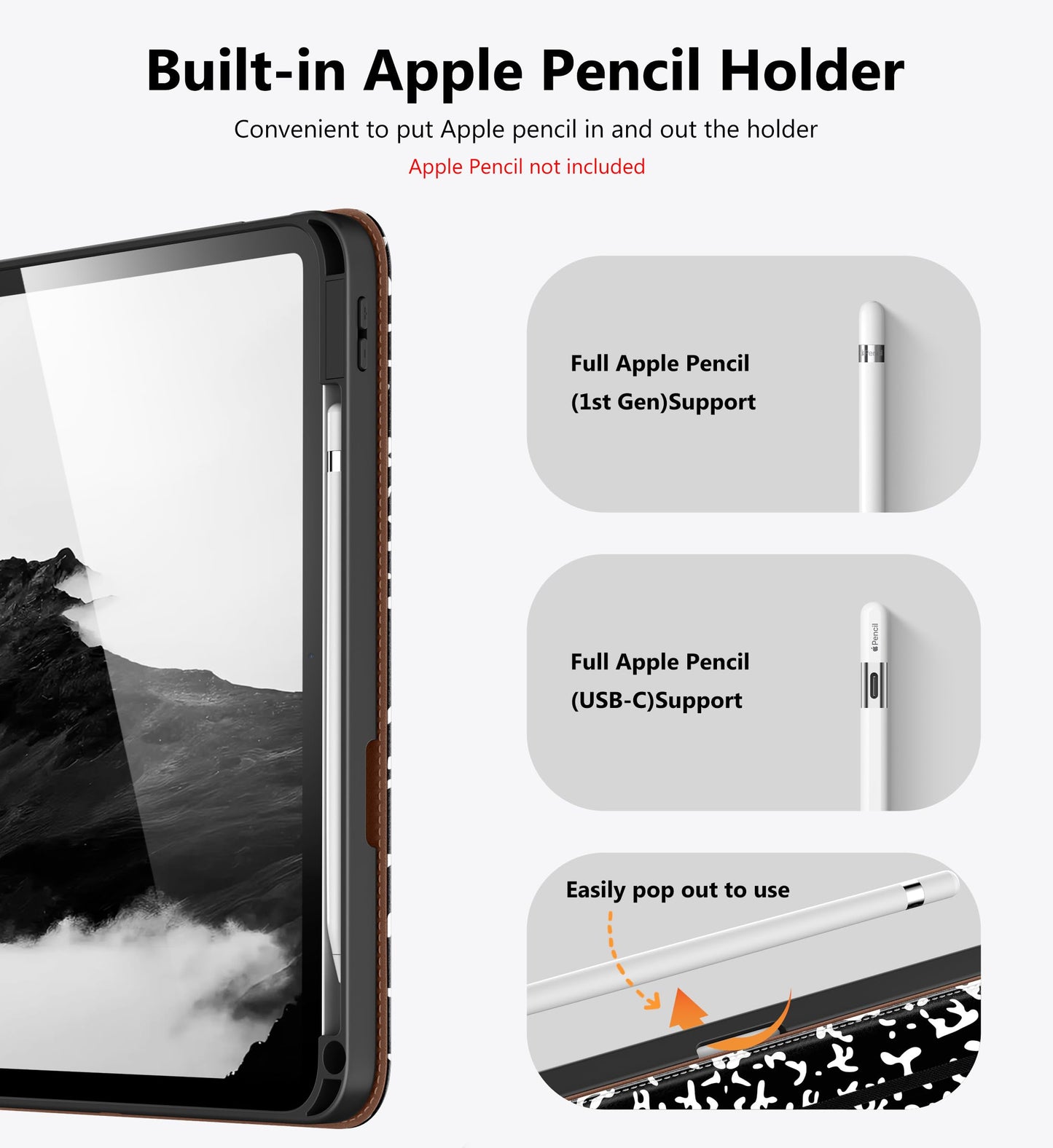 DTTO for iPad A16 Case, iPad 11th / 10th Generation Case (2025/2022), 360 Degree Rotating Premium Leather Folio Stand Cover with Pencil Holder, Brown