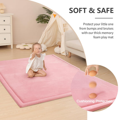 Huloo Sleep Ultra Soft Baby Spielmatte für den Boden, 3,3 cm dicke Elasti-Foam 127x127 cm Laufgittermatte für Kleinkinder, rutschfeste Rückseite, sicher zum Krabbeln und für die Bauchlage, Tatami-Stil (Dunkelgrau)