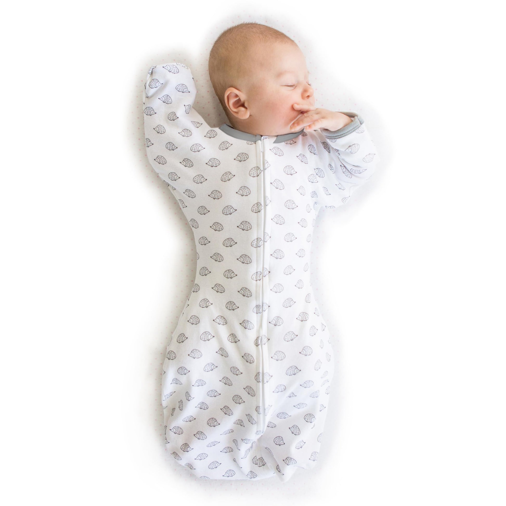 SwaddleDesigns Swaddle Sack with Arms Up Half-Length Sleeves and Mitten Cuffs,