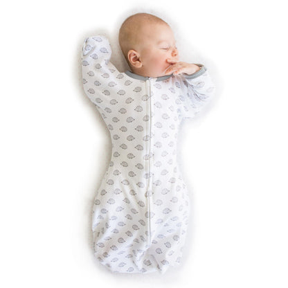 SwaddleDesigns Swaddle Sack with Arms Up Half-Length Sleeves and Mitten Cuffs,