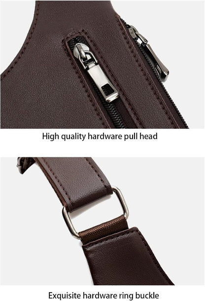 Herren Anti-Achseltasche – Verstellbare Handytasche | Schultertasche aus PU-Leder, diebstahlsicheres Geschirr, doppelt