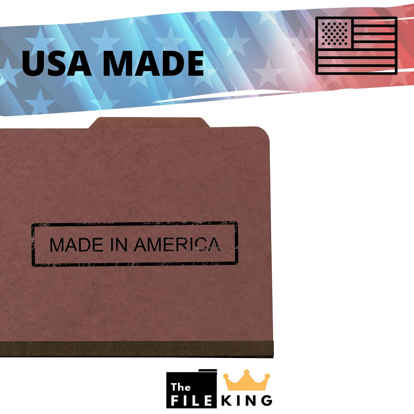 The File King Classification Folders 2 Dividers Letter Size - Light Green, 10 Pack | Pressboard Classification Folder | 2-Inch Expansion | Made in USA | Medical File Folders with Dividers and Prongs