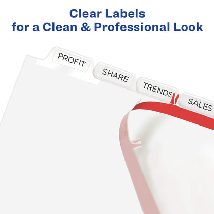 Avery 8 Tab Unpunched Dividers for Use with Any Binding System, Easy Print & Apply Clear Label Strip, Index Maker Customizable White Tabs, 150 Sets Total (6 Packs of 11444)