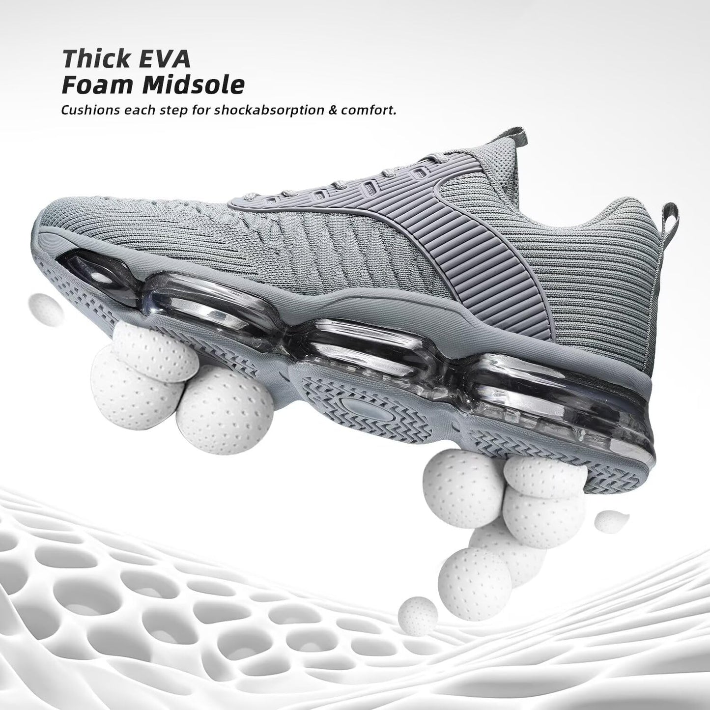 Mens Running Shoes Air Low Top Comfort Walking Lace Up Sneakers Breathable Fashion Tennis Sport Gym Fitness Cross Trainers