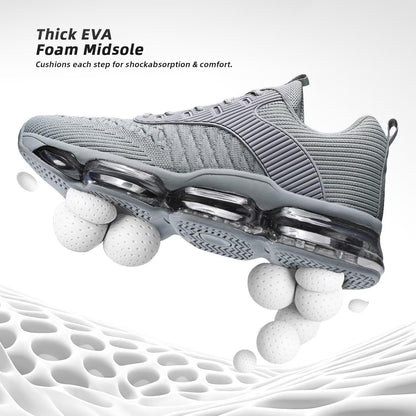 Mens Running Shoes Air Low Top Comfort Walking Lace Up Sneakers Breathable Fashion Tennis Sport Gym Fitness Cross Trainers
