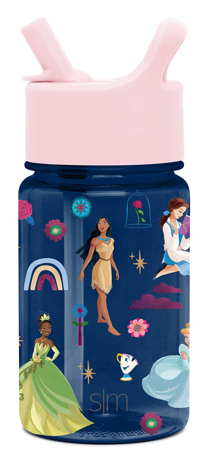 Simple Modern Peppa Pig Kids Tritan Plastic Summit Water Bottle | 12 oz BPA-Free Cup with Covered Leak Proof Straw Lid for Girls, Toddlers | Bubbles