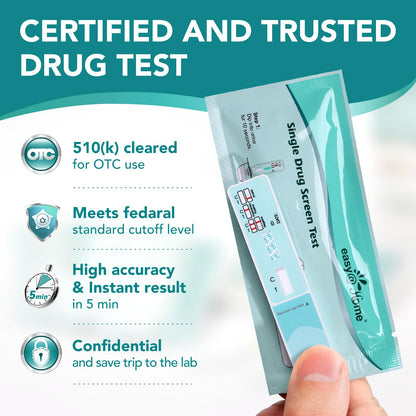 Easy@Home Marihuana Urin-Drogentest-Kit [15er-Pack] - THC-Tests für den Heimgebrauch - Testkits zum Nachweis von Marihuana mit 50 ng/ml Cutoff-Grenzwert #EDTH-114