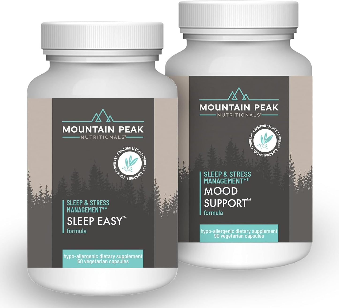 Mountain Peak Nutritionals Sleep & Mood Support Combo Pack – 5-HTP, Amino Acids, Melatonin, Magnesium & Serotonin Boosting Ingredients – Hypoallergenic Supplements for Relaxation & Well-Being