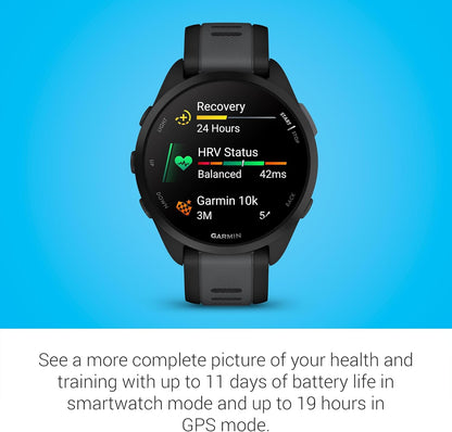 Garmin Forerunner® 165, Running Smartwatch, Colorful AMOLED Display, Training Metrics and Recovery Insights, Black