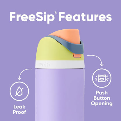 Owala FreeSip Isolierte Edelstahl-Wasserflasche mit Strohhalm für Sport und Reisen, BPA-frei, 710 ml, Shy Marshmallow
