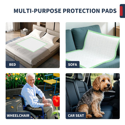 BIGGMED Tear-Resistant Incontinence Bed Pads 40'' x 36'' 130 Gram Heavy Duty (25 Count) Disposable Underpads Chucks Pads for Adults, Kids & Elderly | Protection Pads for Bed, Sofa, and Chair
