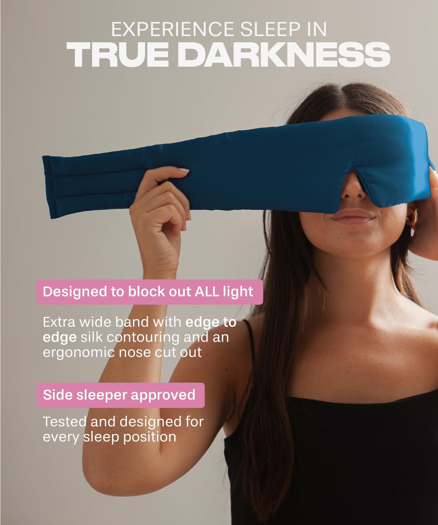 SUNDAYSILKS™ Exclusive Mulberry Silk Sleep Mask | Soft Eye Covers, Blackout Sleeping Mask for Women & Men | Silk Eye Mask for Sleep, Travel, and Relaxation | Antifaz para Dormir [Nude Champagne]