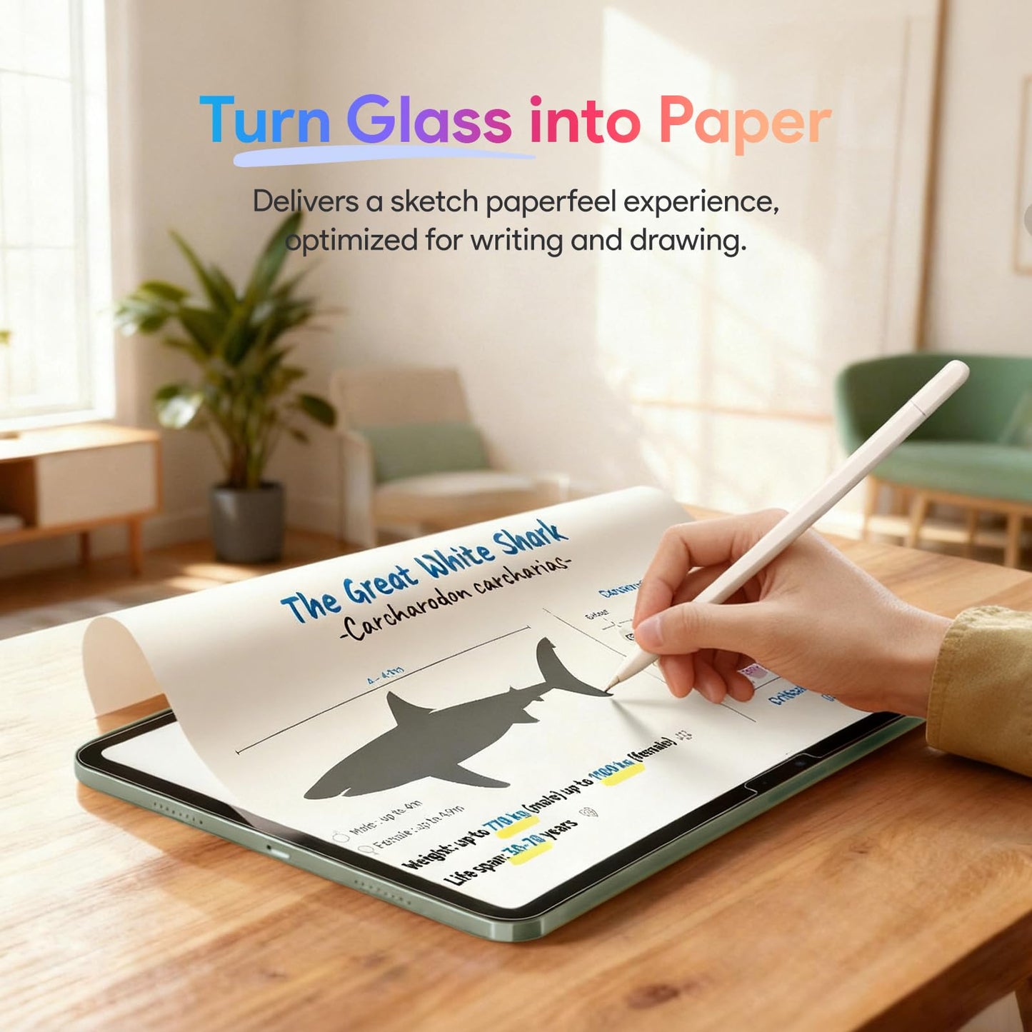 KCT 2 Pack Paperfeel Glass Screen Protector Compatible with iPad Air 13 Inch M4/M3/M2 (2026/2025/2024), Matte Surface, Tempered Glass with Bubble-Free Installation Tray