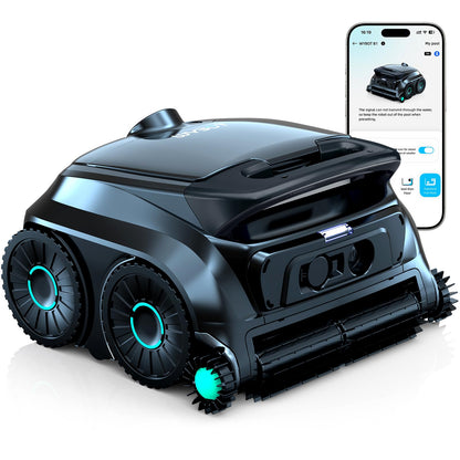 (2026 NEW) WYBOT B1 Cordless Robotic Pool Vacuum for Inground Pools, Six-Roller Brush 4-in-1 Smart Pool Cleaner, Edge Cleaning High Obstacle Crossing, Lightweight, App Navigation, Gray Black