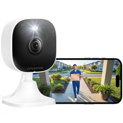 4MP Indoor Cameras for Home Security Outdoor, Home Security Camera System, 2.4g/5g Camera for House/Elder/Dog/Pet/Baby, Plug and Play, Support Card/Cloud (Not Included), 9.84ft Wire, 2PCS