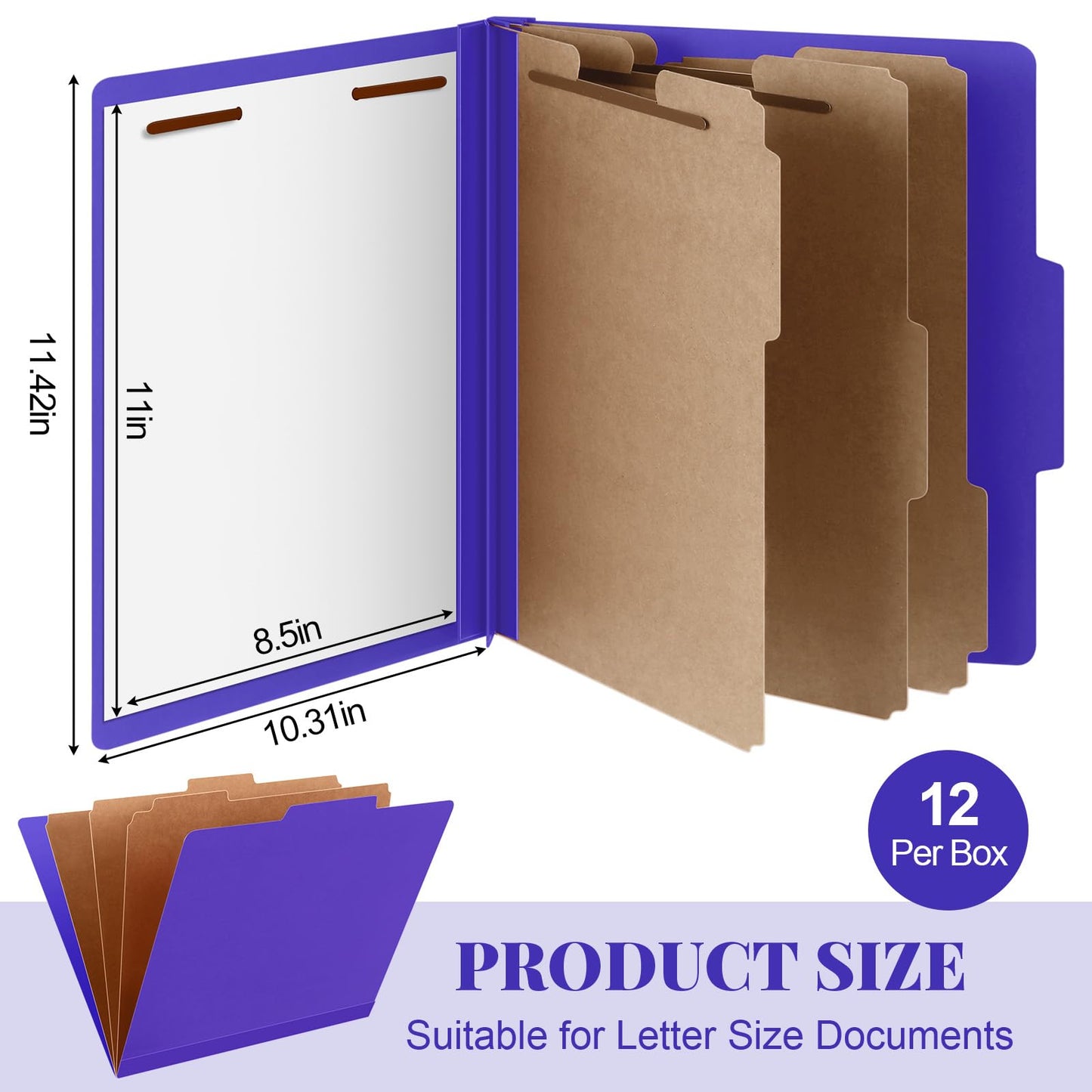 Skyygemm 24 Pcs Classification Folders Letter Size, 3 Divider Pressboard File Folder with Fasteners, Expanding File Organizer Bulk for School Teachers, Office Employee, Coworker, Staff (Yellow)