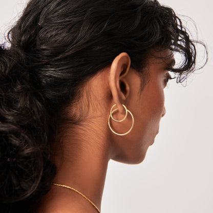 Große Gold Creolen für Frauen, Hypoallergene Dünne Gold Creolen, Sterling Silber Creolen für Damen, Extra Große, Mittelgroße, Große Creolen