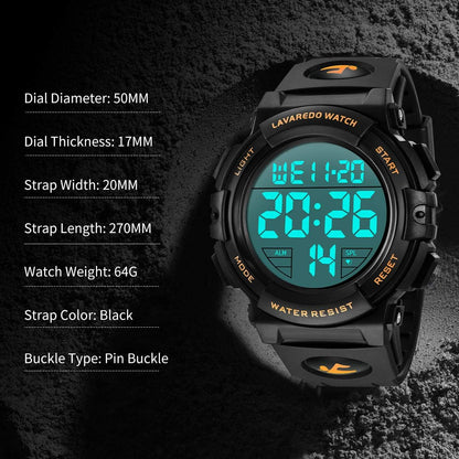Herren Digitaluhr, Sportuhren für Männer Outdoor Militär Digital Analog Stoppuhr Wasserdicht Multifunktionale Armbanduhr