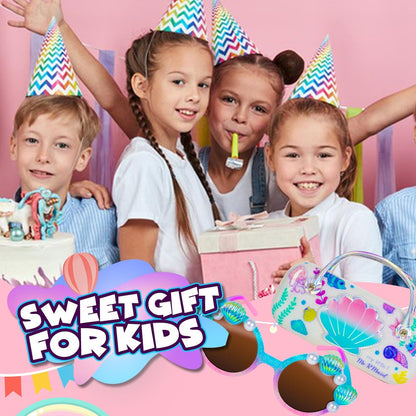 PinkSheep Sonnenbrille für Mädchen, polarisierte Sonnenbrille für Babys und Kinder mit Etui, Einhorn, Oval, Katzen, Herzbrillen, UV400-Schutz