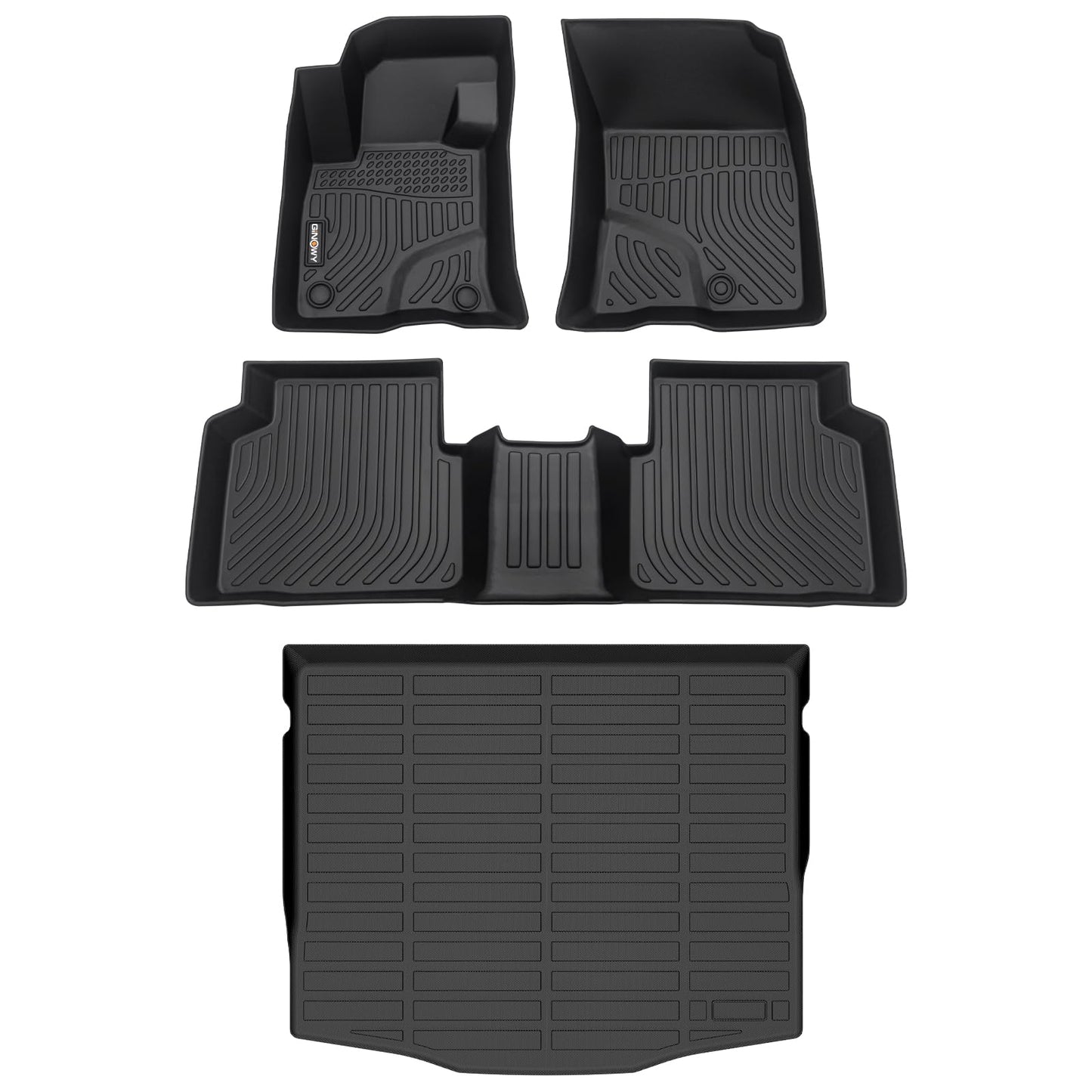 GINOWY-Floor Mats for Toyota 4Runner 1996-2002,1st+2nd Row,TPE All Weather Car Mats Custom Fit Rubber Floor Liners Car Accessories for Toyota 4Runner