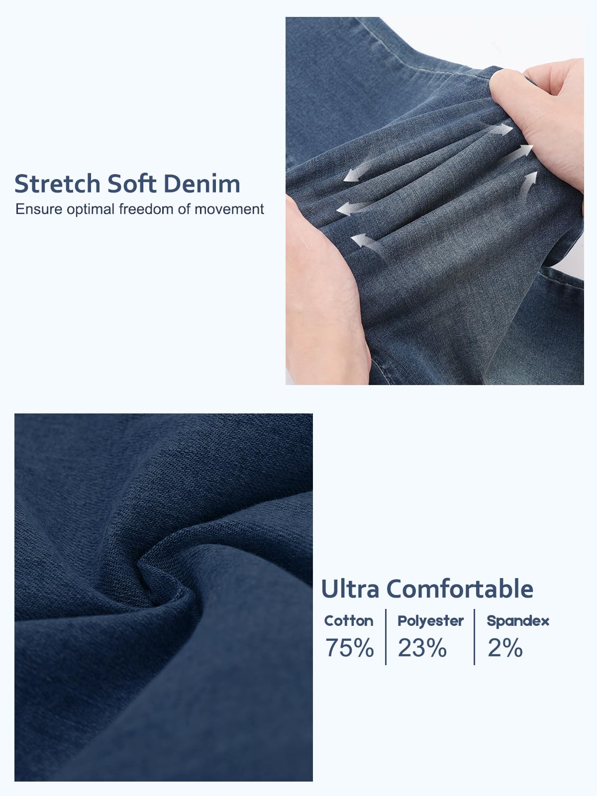 Chasehot Pull-On Skinny Jeans für Damen, dehnbare High-Waist Leggings, trendige Bauchkontrolle, Denim-Jeggings mit Taschen, Dark Wash-L