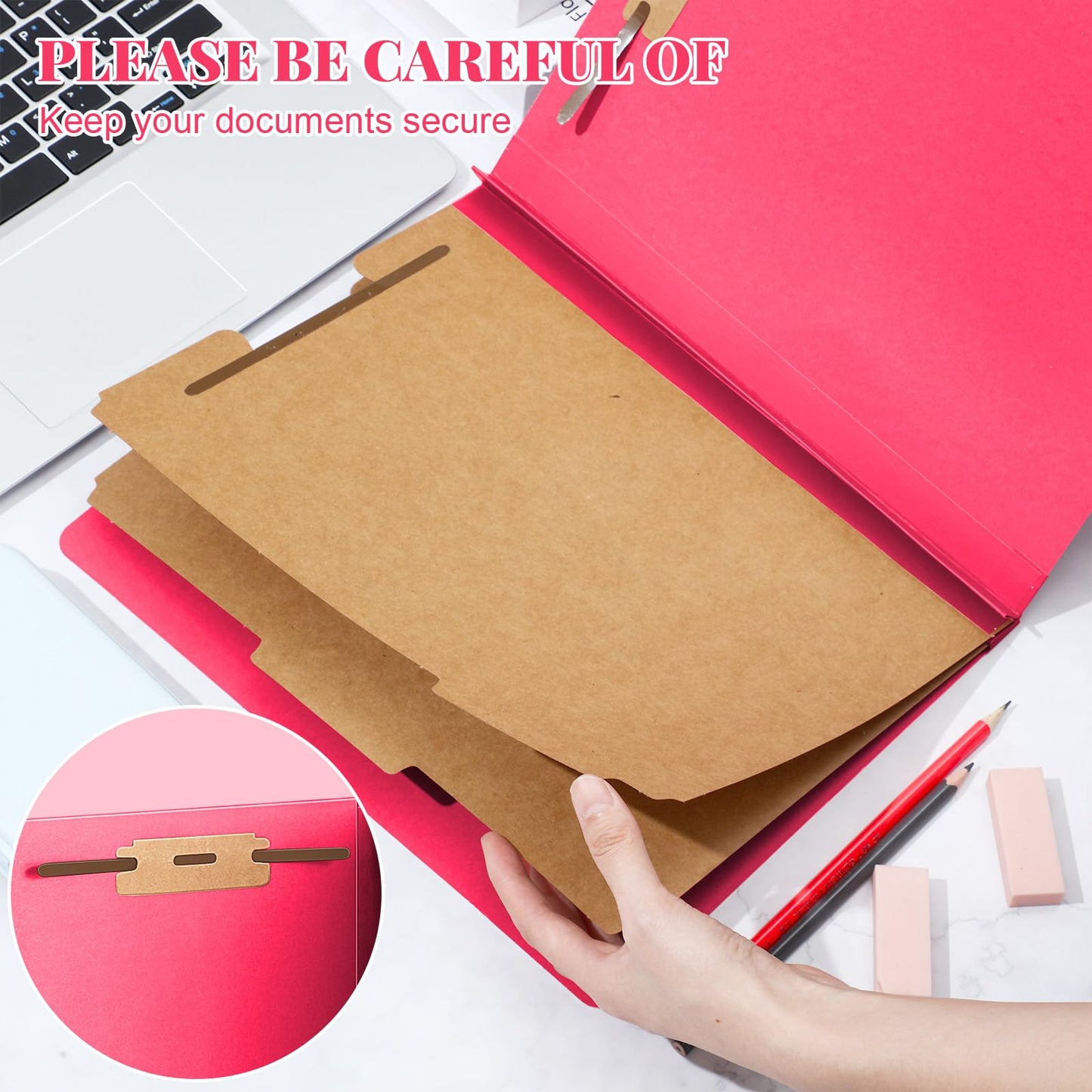 Skyygemm 24 Pcs Classification Folders Letter Size Bulk - 2 Dividers Pressboard File Folder with 3. 5 Inch Expansion, 2 Prongs Fastener, Heavy Duty Office File Organizer for Teacher Medical (Yellow)