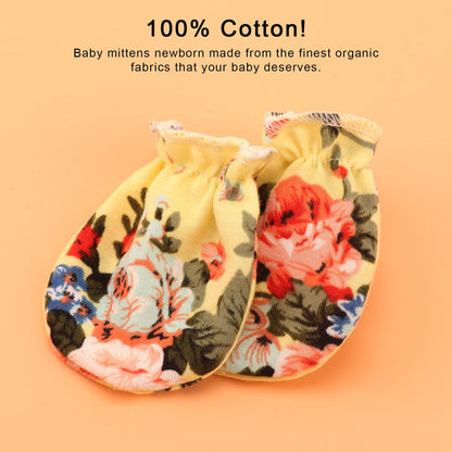 BQUBO Baby Fäustlinge Kratzschutz Handschuhe aus Baumwolle mit elastischem Bündchen Hypoallergen für Neugeborene und Babys von 0-6 Monaten Jungen und Mädchen