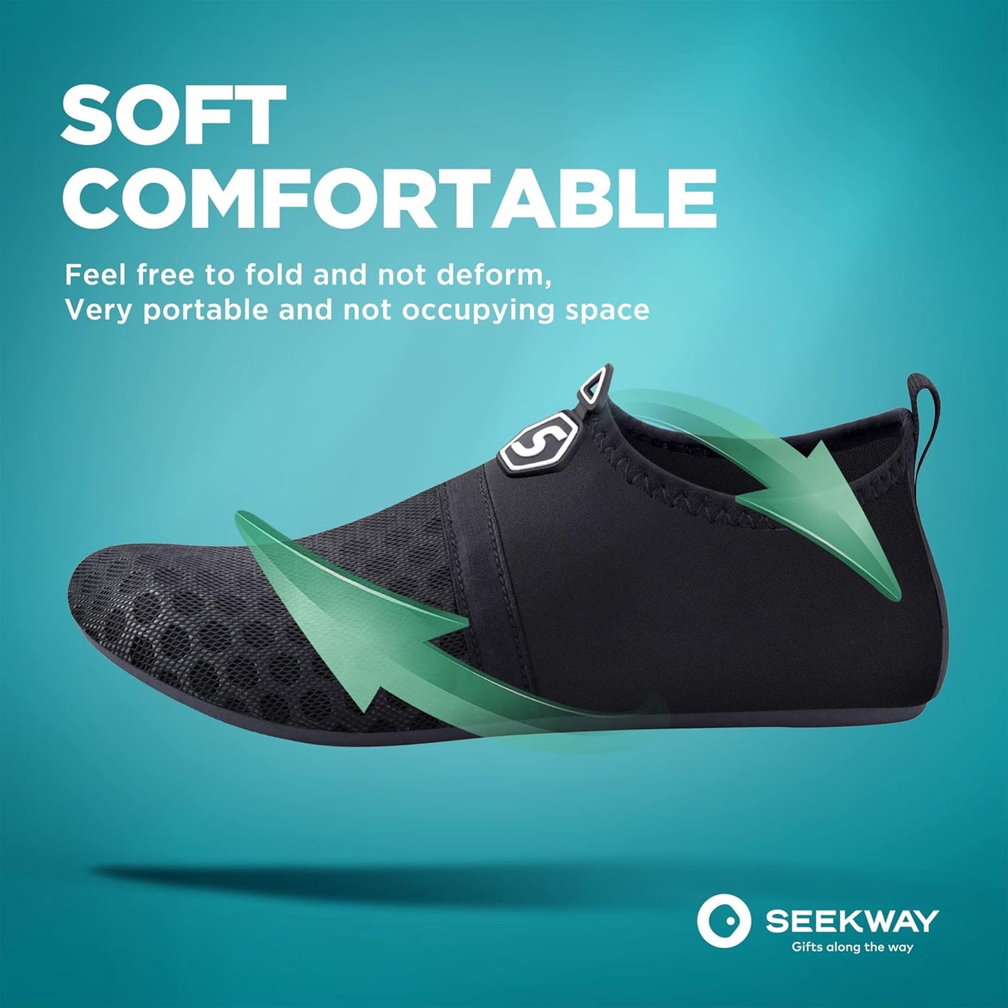 SEEKWAY Wasserschuhe Damen Herren Schnelltrocknend Badeschuhe Aquaschuhe Barfuß Rutschfest Schwimmen Pool Outdoor Surfen Fluss See Yoga