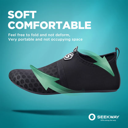 SEEKWAY Wasserschuhe Damen Herren Schnelltrocknend Badeschuhe Aquaschuhe Barfuß Rutschfest Schwimmen Pool Outdoor Surfen Fluss See Yoga