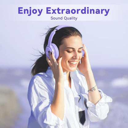 Auriculares Bluetooth BERIBES de diadema, 65H de reproducción y 6 modos de ecualización Auriculares inalámbricos con micrófono, auriculares plegables ligeros HiFi estéreo, graves profundos para oficina en casa, teléfono móvil, PC, etc.